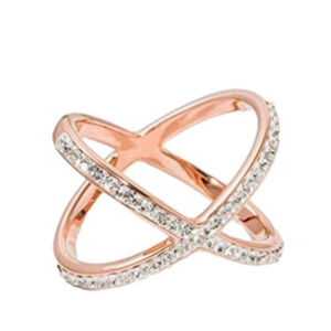 A New Day Rose Gold Plated X Band Ring Women's Size 8
